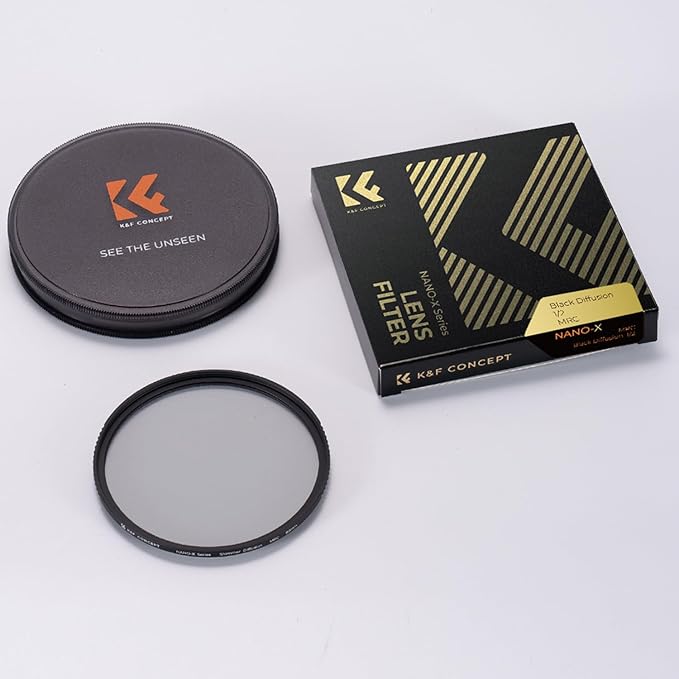 K&F CONCEPT 77mm Black Diffusion 1/2 Filter Mist Cinematic Effect Lens Filter with 28 Multi-Layer Coatings Waterproof/Scratch Resistant for Video/Vlog/Portrait Photography (Nano-X Series)