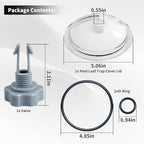 SF80110-1 Leaf Trap Cover Lid,Pool Leaf Trap Cover Lid,O-Ring & Valve,Fit for Intex 12 Inch (Pump Flow Rate: 2,100 GPH) Sand Filter Pump,NOT Fit for Intex 14&16 Inch,Sand Filter Pump Replacement Parts