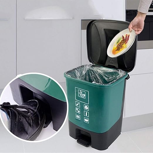 HASMI Trash Can Pedal-Type Trash Can, with Lid, Household Outdoor Garbage Sorting Box 20L Wastebasket (Color : Yellow)