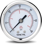 SENCTRL 0-60 Psi Pressure Gauge, 2" Dial, 1/4 NPT Back Mount, Waterproof, Stainless Steel Case, for Swimming Pool Filter Pump Spa Water Air MTB Tire Pressure Test