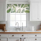 Summer Palm Leaf Sheer Valance Curtains, Green Tropical Plants Nature Leaves Linen Light Filtering Kitchen Valances Rod Pocket Voile Curtain Window Treatment for Bedroom/Living Room/Basement 54Wx18L