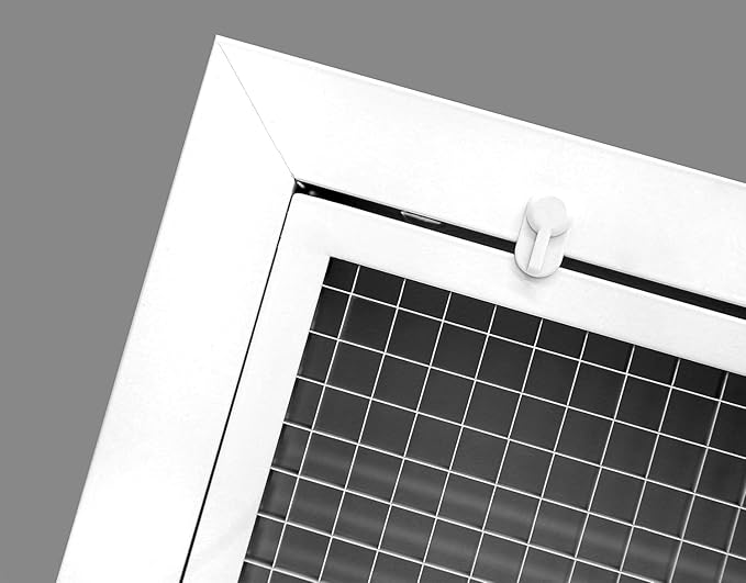 HVAC Premium 14'' x 36'' Cube Core Eggcrate Return Air Filter Grille for 1'' Filter - Aluminum - White [Outer Dimensions: 16.5'' x 38.5]