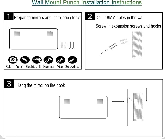 Smart Lighted Bathroom Mirror for Wall，Bathroom Mirror with LED Lights，Energy-Saving LED Smart Mirrors，LED Mirror for Bathroom，with Demister Pad and Smart Touch Switch(H60*W90cm/H23.6*W35.4IN)