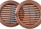 VENTS-US - 6" Brown Round Plastic Vent Cover with Built-in Insect Screen Mesh and Flange - for Air Supply or Exhaust Applications - Compatible with 6 Inch Duct Diameter (2-Pack)