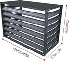 Outdoor Privacy Screen, Metal Air Conditioner Fence Cover with 4 Panels, Outdoor Trash Can Pool Equipment Enclosure Panels (Gray 1.5p)