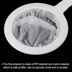 PATIKIL 9"x6" Food Filter Strainer, 400 Mesh Kitchen Mesh Filters Strainers Fine Mesh Sieve with Handle for Filter Juice Coffee Soy Milk, White