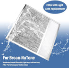 BP57 Range Hood Filter with Light Lens for Broan-NuTone Kitchen Exhaust Grease Filter,Stove Hood Vent Air Filter,11-1/2 X 11-3/4 X 3/8 Reinforced Aluminum Frame fit 43000 R610045, Series 1-Pack