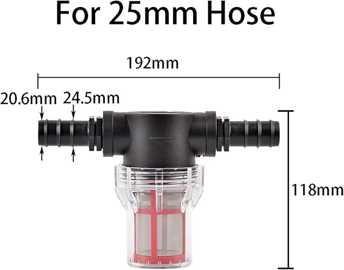 Garden Home 40-200 Mesh Large Flow Visible Filter Connector to Barb 16mm 20mm 25mm Hose Pre-Filter Garden Irrigation Agriculture Tool 1 Pcs Filter (Color : C, Size : 200Mesh)