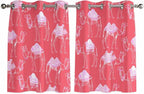 2 Panel Kitchen Cafe Curtains, Desert Camel Sunlight Filtering Nature Air Through, Home Decor Window Covering Tier Curtains for Bedroom Living Room Summer Sand Camel Animal Vintage Pink