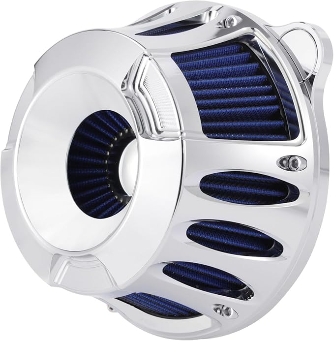 Air Cleaner Motorcycle Air Filter Intake System Kit Fit for Harley Dyna 2000-2017, Softail 2000-2015, Touring 2000-2007(B-Chromed Silver)