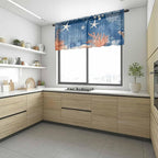 Ocean Corals Sheer Valance Curtains, Summer Beach Coral Sea Stars Dark Blue Light Filtering Kitchen Valances Rod Pocket Voile Curtain Window Treatment for Bedroom/Living Room/Basement 54Wx18L