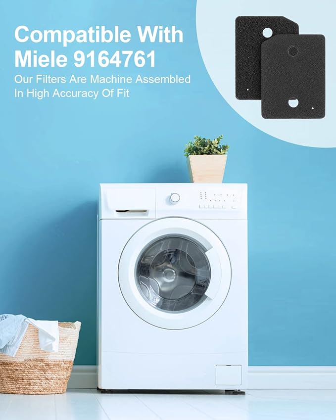 9164761 Foam Filter Replacement for All Miele T1 Heat Pump Tumble Dryers TMB540WP TKS850WP TKG840WP TKS650WP TKB150WP TKG450WP TCJ680WP TCE520WP Parts (5)