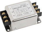 Single-Phase Two-Stage Power Supply Filter for Industrial Equipment — Conducted Noise Suppressor, Compact Chassis Mount, Alloy Housing, 250V, 3A/6A/10A/20A(10A)