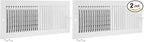 EZ-FLO 16 x 6 Inch (Duct Opening) White Air Vent Cover for Wall or Ceiling, Two-Way Ventilation Register, Solid Steel HVAC Cover, 61663 (Pack of 2)