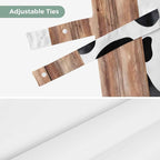 Cow Printed Tie Up Valance Curtains for Windows, Kitchen Curtains Window Shades, Farmhouse Watercolor Country Wooden Grain Light Filtering Roman Curtain Valances for Bedroom/Bathroom/Cafe 42"x18"