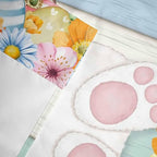 Easter Curtain Valances for Windows, Kitchen Valance Window Treatment, Spring Watercolor Bunny Eggs Wood Grain Teal Blue Light Filtering Block Curtains for Bathroom/Bedroom/Living Room 60'' x 18''