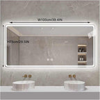 Smart Illuminated LED Bathroom Mirror，Bathroom Mirror with LED Lights，Energy-Saving LED Smart Mirrors，LED Mirror for Bathroom，with Demister Pad and Smart Touch Switch(H75*W100cm/H29.5*W39.4IN)