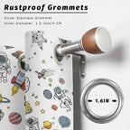 Cartoon Space Outdoor Curtains for Patio Astronauts Spacecraft Rockets Waterproof Outside Curtains with Grommet Top Weatherproof Curtain for Cabana Pergola Gazebo, 1 Panel, 54" W x 84" L