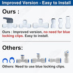 Refrigerator Water Line Kit Connection and 1/4 Compression Ice Maker Installation Kit,1/4" OD Tubing with Quick Connect for Fridge IceMaker RO Systems Water Filter Faucet,+Feed Water Adapetr 32.8ft