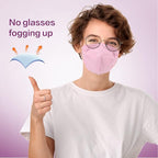 Miuphro KN95 Face Mask 50 Pack, Disposable Respirator Masks, 5 Layer Design Safety Mask for Protection, Ideal for Men and Women (Pink)