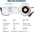12V Inline Duct Fan 3 Inch Vent Booster 14W HVAC Exhaust Intake Fans 58Cfm Air Ventilation Blower for Grow Tent Attic Greenhouse Basement (Color : NO Adjustable Speed, Size : 14w)