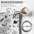 Cartoon Space Outdoor Curtains for Patio Rockets Astronauts Planets Black Waterproof Outside Curtains with Grommet Top Weatherproof Curtain for Cabana Pergola Gazebo, 1 Panel, 54" W x 108" L