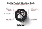2C 20AWG AMSB Shielded Cable Wire (UL2464) - Highly Flexible Str TC, PVC Ins, OS+TC BRD, PVC JKT for CNC Machine, Stepper Motor, VFD Spindle (Matte Black 50FT)