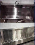 Wall-Mounted Stainless Steel Urinal Trough with Drain Pipe and Sensor, 304 Steel Commercial Multi-User Urinal, 100CM/150CM, for Schools and Construction Sites (150CM)