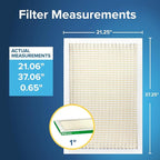 Filtrete 21.25x37.25x1 AC Furnace Air Filter, MERV 8, MPR 700, Tough on Pollen, Easy on Airflow, 3-Month Pleated 1-Inch Electrostatic Air Cleaning Filter, 4-Pack (Actual Size 21.06 x 37.06 x 0.65 in)