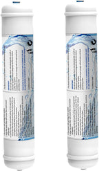 Inline Activated Carbon Water Filter, T33 1/4" Quick-Connect Replacement Cartridges for Refrigerator & Ice Maker, Under Sink System, Reverse Osmosis Water System, 2 Pack