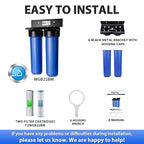iSpring Whole House Water Filter System, Highly Reduces Iron, Manganese, Chlorine, Taste, Odor, 2-Stage Whole House Water Filtration System, Model: WGB22BM, 1" NPT Inlet/Outlet