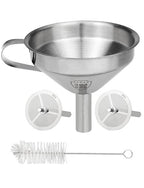 Resin Funnel, Resin Filter Funnel with Strainer 3D Printer Stainless Steel Funnels for Filtering and Recycling UV SLA/DLP/LCD Photosensitive Resins, with Cleaning Brush