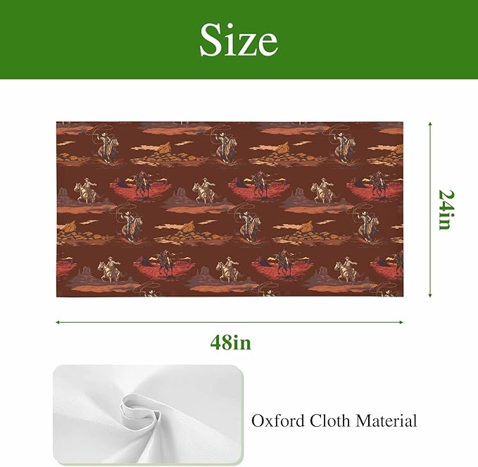 Cowboys Horses 1 Pc Fluorescent Light Cover 4 x 2 Feet, Desert Ethnic Winds Dark Brown Background Covers for Ceiling Lights Magnetic Light Cloth Filter for Classroom Office Home