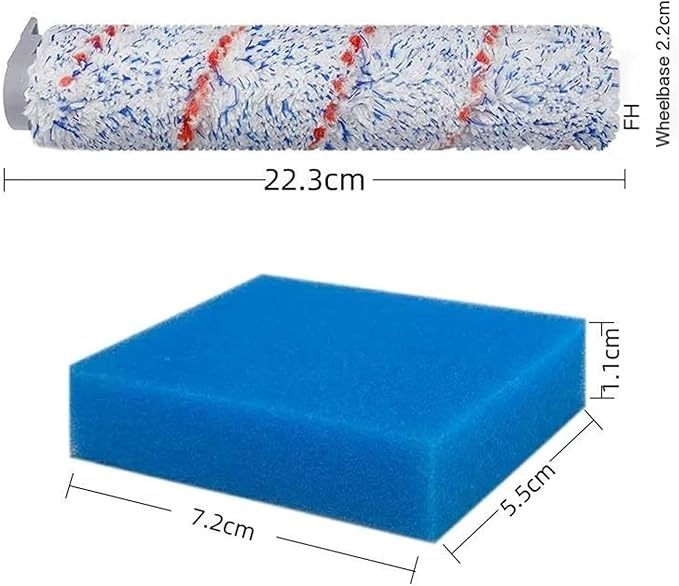 Hand-held Floor Scrubbers Roller Brush Hepa Filter Sponge Parts。Compatible for Tineco IFloor S/IFloor / HF10E-01 。Wet Dry Vacuum Cleaner Replacement Spare (Color : Set D), fu88yyun01