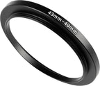43-49mm Metal Step-Up Ring Adapter Compatible with Mirrorless Cameras DSLR Lens, UV CPL ND Filter Thread Converter, Black