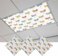 Fluorescent Light Covers for Ceiling Lights Watercolor Dragonfly Magnetic Light Filters 3 Pack 4x2 ft Colorful Linen Ceiling Lights Cover for Classroom Office School Home Drop Lamp Decor