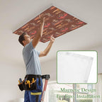 Cowboys Horses 4 Pcs Fluorescent Light Covers 4 x 2 Feet, Desert Ethnic Winds Dark Brown Background Covers for Ceiling Lights Magnetic Light Cloth Filter for Classroom Office Home