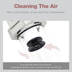 SNS 1/4" NPT Compressed Air Line Filter, 5 Micron Brass Element, Bracket, Poly Bowl,Semi-automatic type 150 psi (AF2000-N02)