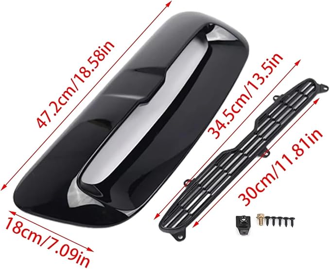 51132756095 51132757694 51232752275 Compatible For Mini And Cooper S R55 R56 R57 R58 R59 2007-2013 Hood Air Intake Vent Scoop Kit(Glossy Black)