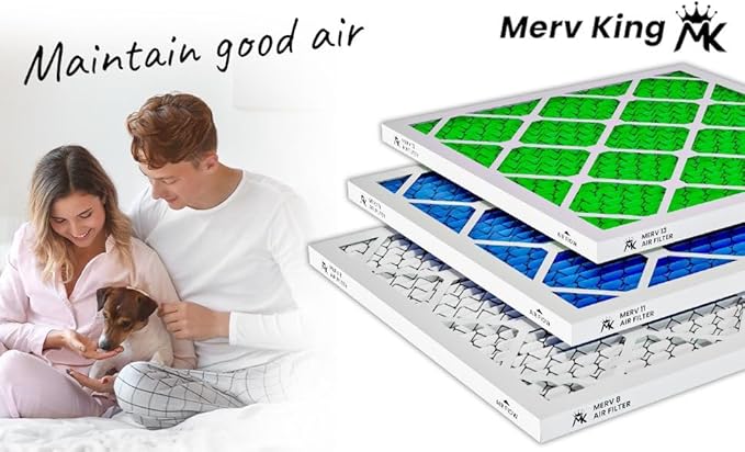 MervKing 16x20x5 Air Filter Actual Size: 15.88" x 19.88" x 4.38" MERV 8 MPR 600-700 | MADE IN USA | 2-Pack | Pleated HVAC AC Furnace Replacement