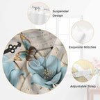 Teal Blue Tulips Living Room Curtains 96 Inch Length, Window Curtains Tab Top, Spring Floral Barn Doors Vintage Wood Beige Light Filtering Window Treatments Drapes 52"x96" 2 Panel