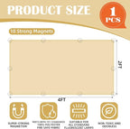 Fluorescent Light Covers - Classroom Covers for Ceiling Lights, 1 PCS 4 x 2 Feet Magnetic Light Filters, Classroom, Office Decor (Warm Yellow)