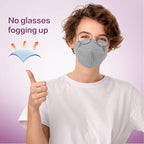 Miuphro KN95 Face Mask, 5-Layer Design Cup Dust Safety KN95 Masks 25 Pack, Gray