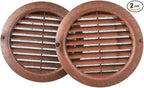 VENTS-US - 6" Brown Round Plastic Vent Cover with Built-in Insect Screen Mesh and Flange - for Air Supply or Exhaust Applications - Compatible with 6 Inch Duct Diameter (2-Pack)