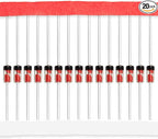 (Pack of 20 Pieces) Chanzon 1N34A 1N34 Schottky Diode 50mA 65V DO-35 (DO-204AH) IN34A IN34 Axial for TV FM AM Radio Detection