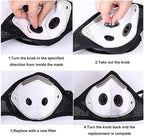 NBDIB 4 Pack Adjustable Reusable Face Protection with 8 Carbon Filters and 8 Valves for Cycling Sport Black