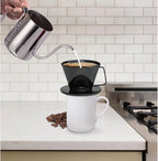 Fino Pour-Over Coffee Brewing Filter Cone, Number 1-Size, Black, Brews 1 to 2-Servings, Set of 2