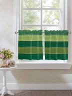 Farm Retro Green Wood Grain Window Valance Curtains, Rustic Wooden Plank Texture Light Filtering Kitchen Valance with 3-inch Rod Pocket for Living Room Bathroom Bedroom,2 Panel,27.5x36In