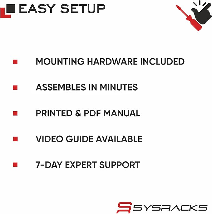 Sysracks 6U Wall Mount Server Rack Cabinet, 19” Locking Network Rack, 24” Deep, Glass Door, with Fan, PDU and Shelf