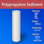 4 Standard Coconut Shell Block Carbon & 4 Four Layers of Filtration Polypropylene Sediment 5 Micron 2.5"x 10" Water Filter Cartridges Universal replacement for Reverse Osmosis & Standard 10” Housing